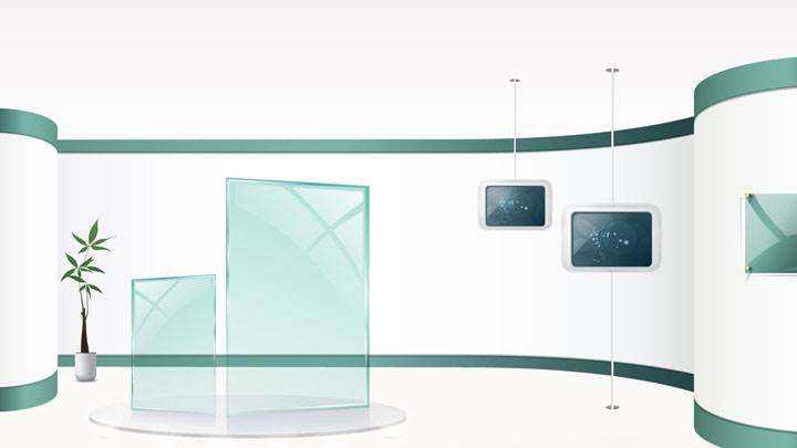 White Background With Green Border And Hanging Display